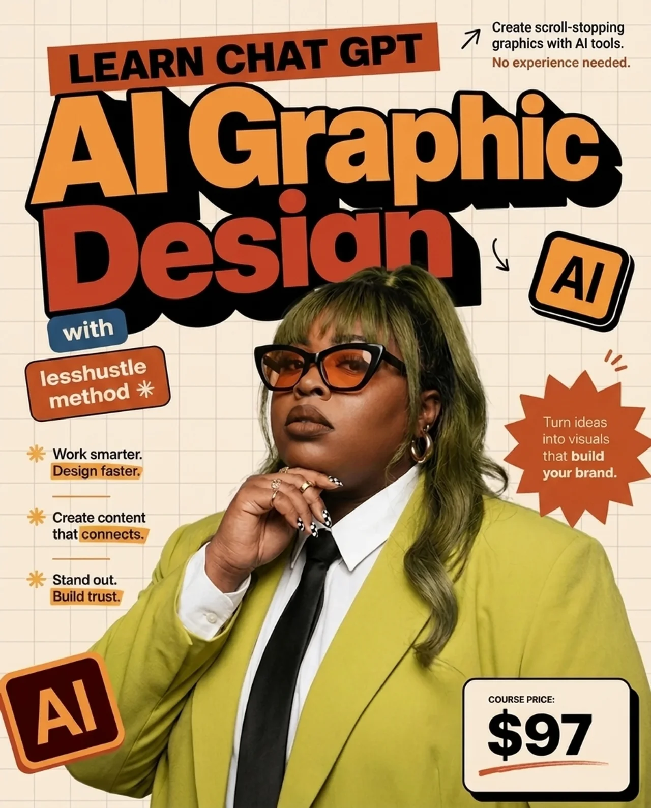 AI graphic edit variation — Orange editorial