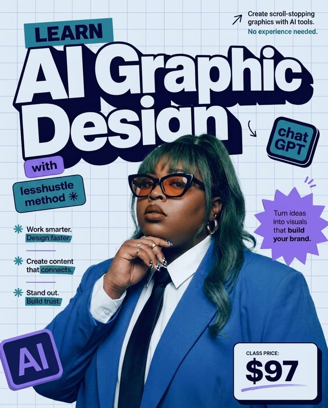AI graphic edit variation — Blue + violet