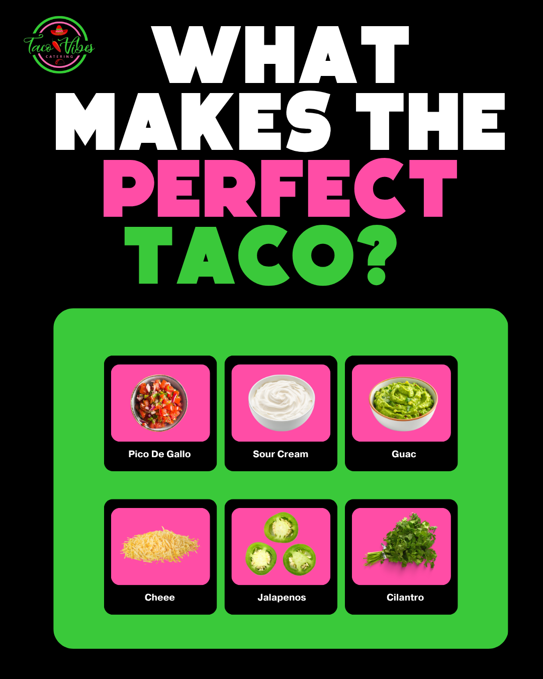 Taco Vibes — Menu graphic