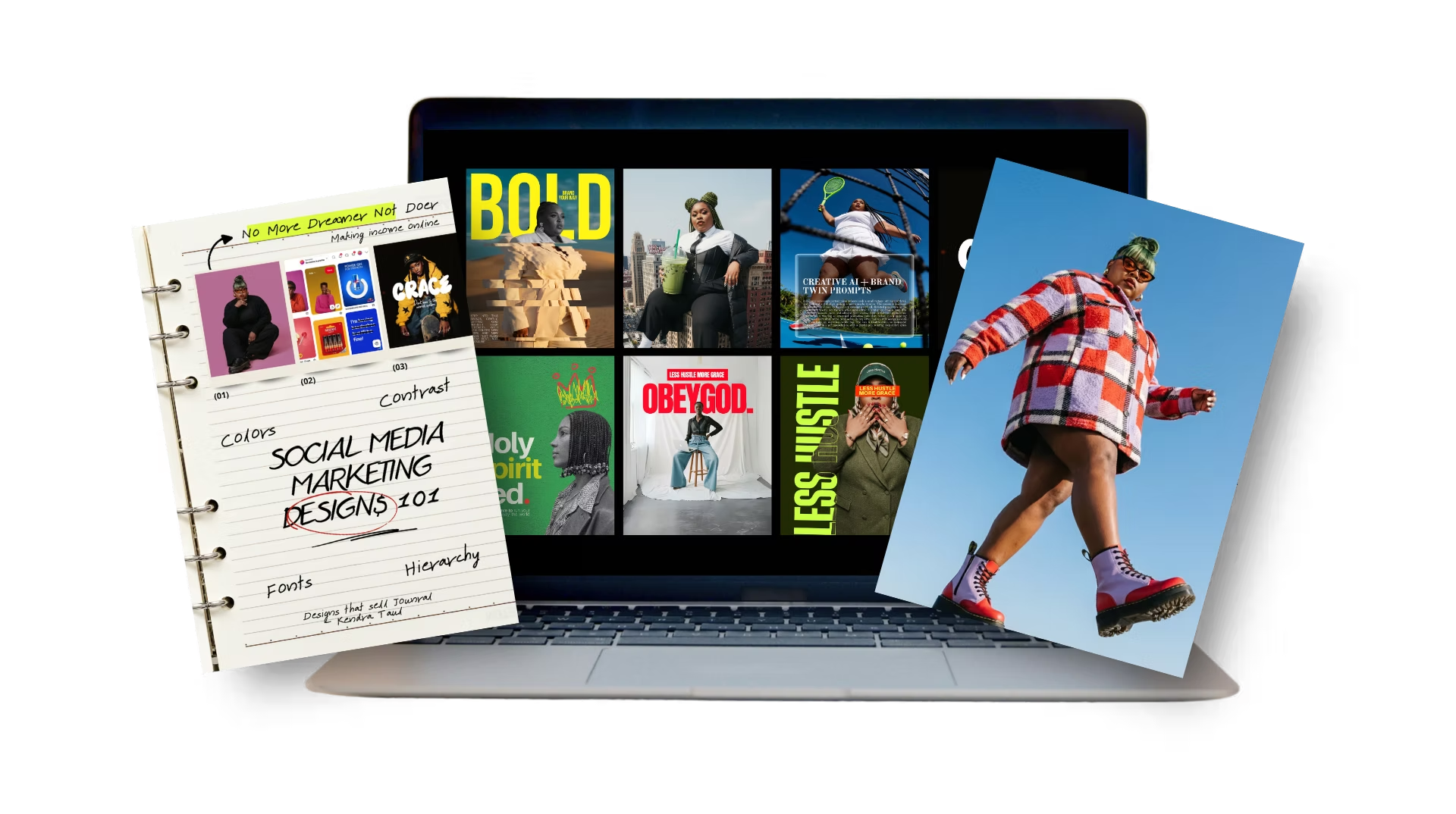 Social media marketing design collage preview